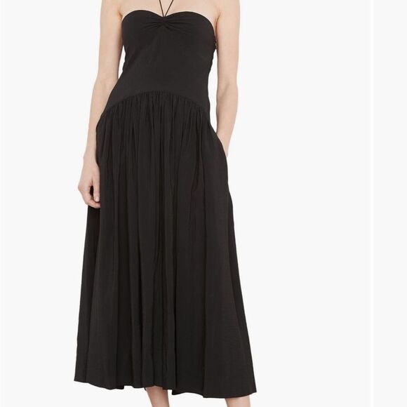 Vince Ruched Halter Rayon Blend Midi NWT M $445 - Picture 5 of 5